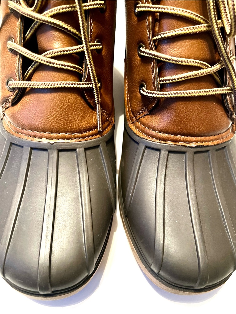 Nautica Men’s Brown Leather Water Resistant Lace Up Duck Boots-Size 11 - Picture 6 of 10
